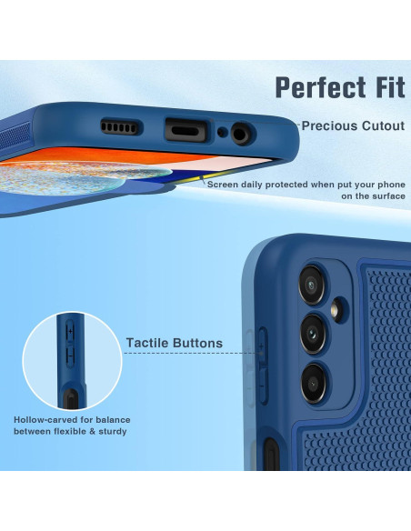 Funda Doble Capa FNTCASE para Samsung Galaxy A14 5G - Azul