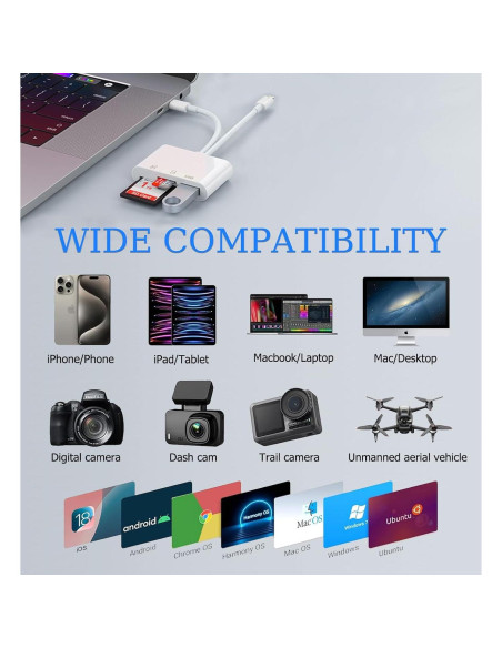 Lector de Tarjetas SD CULGC HZX-116 USB C y Lightning