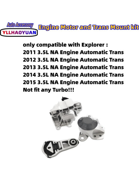 Juego de Soportes de Motor Yllhaoyuan Explorer 2011-2015 3Pcs