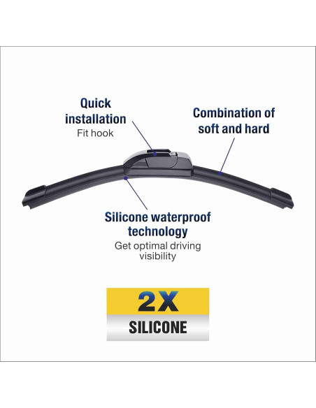 Limpiaparabrisas de Silicona 5 PLUS 26 y 19 cm para Honda y Toyota