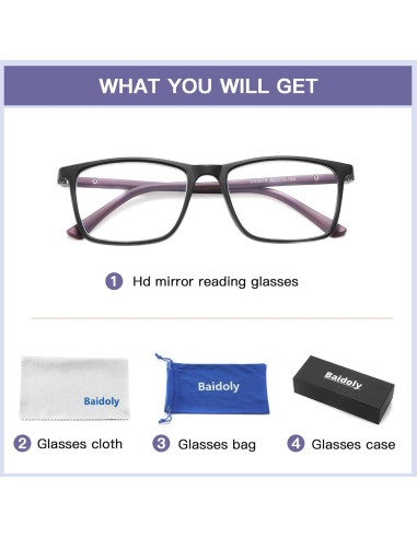 Gafas de lectura Baidoly unisex anti luz azul 1.25x