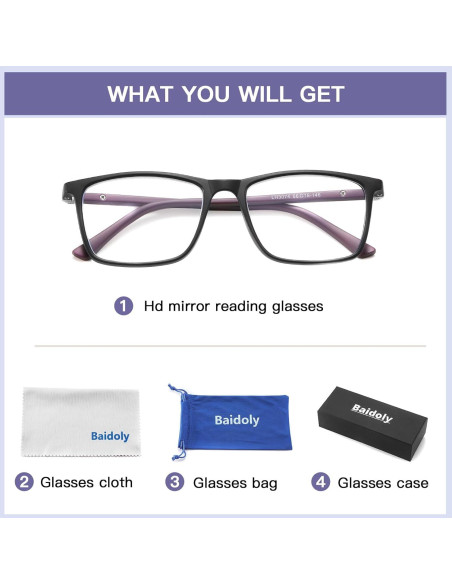Gafas de lectura Baidoly unisex anti luz azul 1.25x