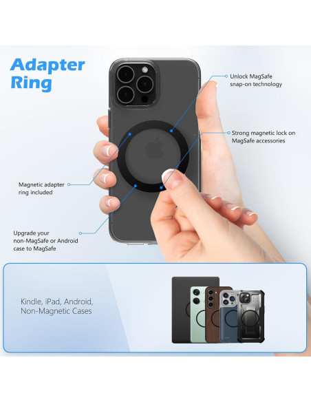 Base Magnética Imluckies para iPhone 16 15 14 13 12 - Negro Mate