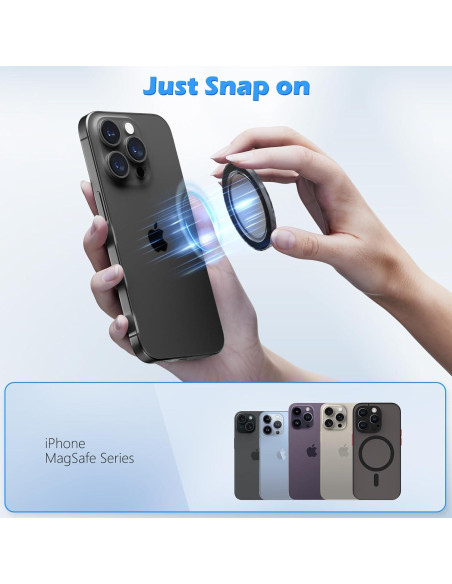 Base Magnética Imluckies para iPhone 16 15 14 13 12 - Negro Mate