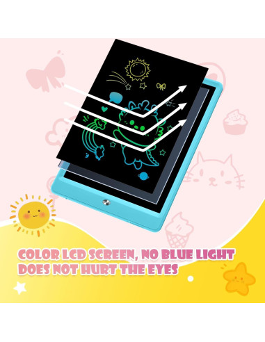 EooCoo Tableta de Escritura LCD 10" para Niños Azul