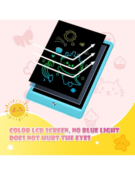 EooCoo Tableta de Escritura LCD 10" para Niños Azul