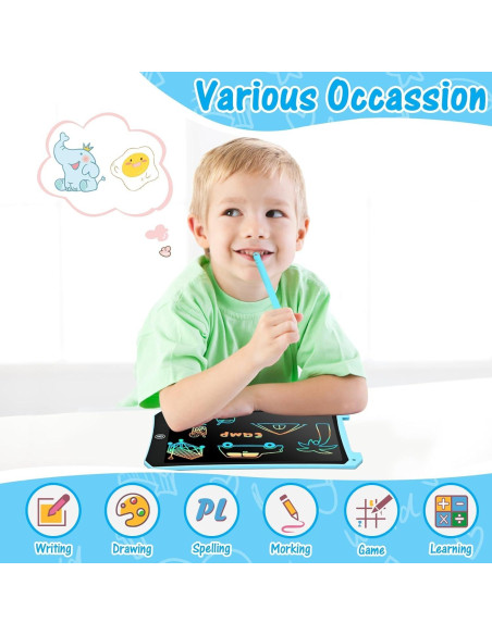 EooCoo Tableta de Escritura LCD 10" para Niños Azul