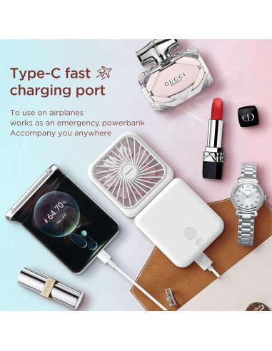 Ventilador de Cuello EasyAcc F28 5000mAh Plegable y Espejo