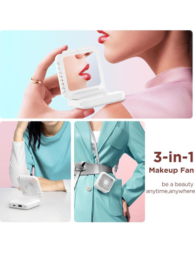 Ventilador de Cuello EasyAcc F28 5000mAh Plegable y Espejo