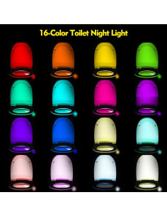 Luz Nocturna para Inodoro Honoson 6 Piezas LED 16 Colores 2