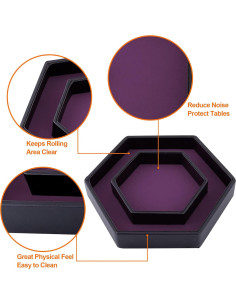 Bandeja Hexagonal para Dados SIQUK con Tapa Púrpura 2