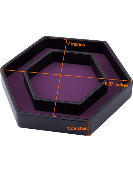 Bandeja Hexagonal para Dados SIQUK con Tapa Púrpura
