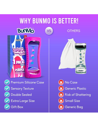 BunMo Burbujeador de Movimiento Líquido Pequeño Púrpura