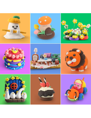 Arcilla Secada al Aire Ixiaoyoo 100 Colores para Modelar