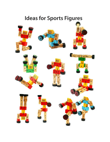 TOWO Robot Transformador de Madera - Azul - 16x9 cm