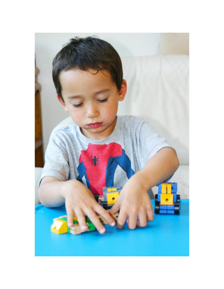 TOWO Robot Transformador de Madera - Azul - 16x9 cm TOWO Robot Transformador de Madera - Azul - 16x9 cm