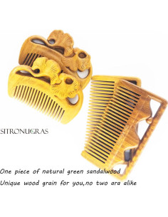 Peine de Madera de Sándalo Natural Pocket 2 Piezas 2