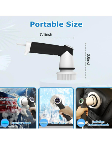 Cepillo Eléctrico Kecoreay ECB-881 con 7 Cabezas y Pantalla LED