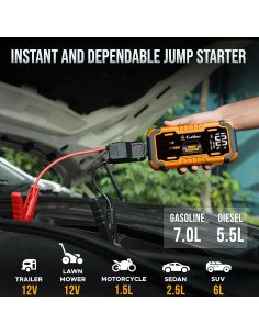 EcoNour Arrancador de Batería 1500A con Linterna LED 2