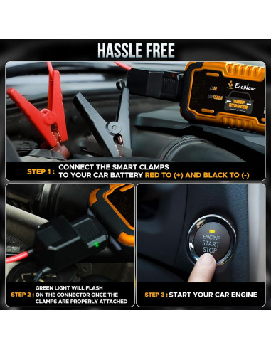EcoNour Arrancador de Batería 1500A con Linterna LED