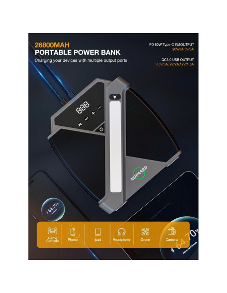 Arrancador de coche NOPAARD 4000A con compresor 150PSI