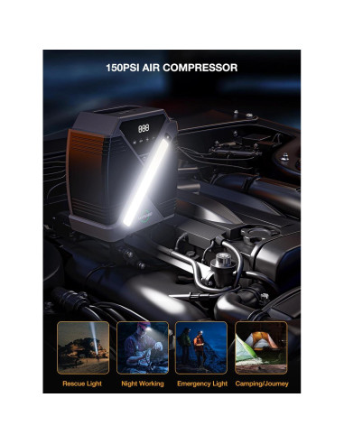 Arrancador de coche NOPAARD 4000A con compresor 150PSI