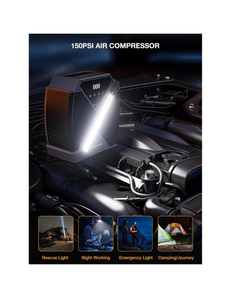 Arrancador de coche NOPAARD 4000A con compresor 150PSI