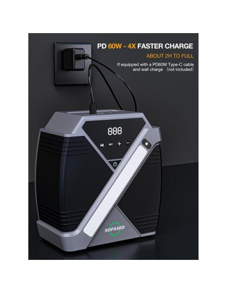 Arrancador de coche NOPAARD 4000A con compresor 150PSI