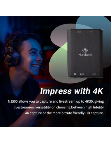 Tarjeta de Captura NARVITECH NJ300 4K60 Passthrough 1080P