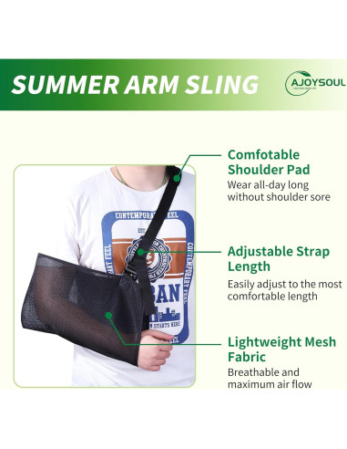 Funda de brazo Ajoysoul ajustable y transpirable - Grande Negro