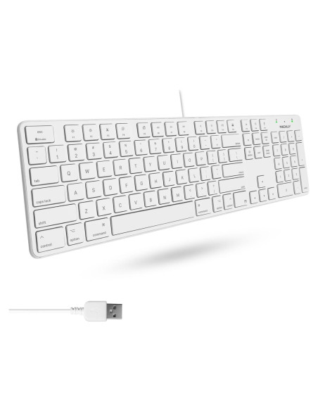 Teclado USB Macally Slim 104 teclas con cable blanco Teclado USB Macally Slim 104 teclas con cable blanco