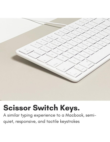 Teclado USB Macally Slim 104 teclas con cable blanco Teclado USB Macally Slim 104 teclas con cable blanco