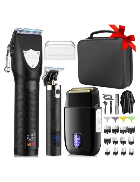 Cortadoras de cabello Lanumi JM-978 Kit 3 piezas recargables Cortadoras de cabello Lanumi JM-978 Kit 3 piezas recargables