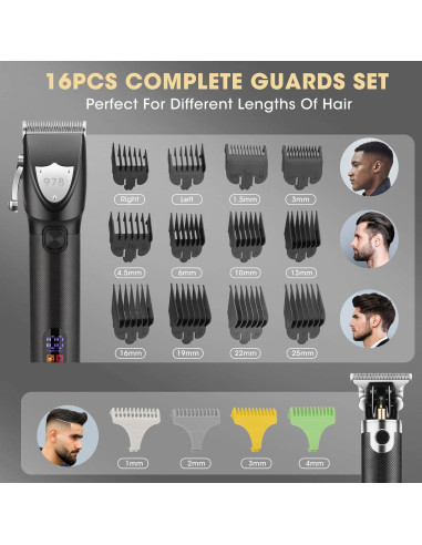 Cortadoras de cabello Lanumi JM-978 Kit 3 piezas recargables