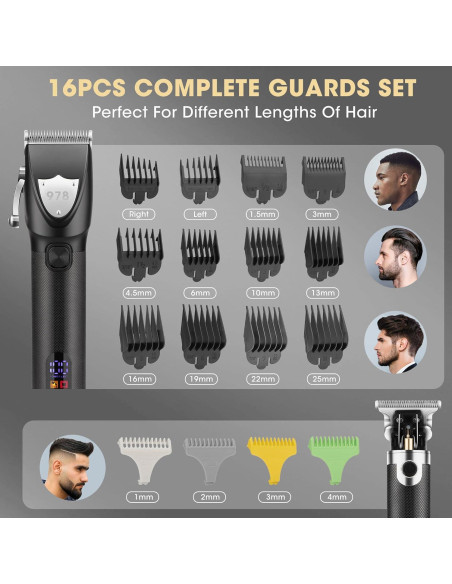 Cortadoras de cabello Lanumi JM-978 Kit 3 piezas recargables Cortadoras de cabello Lanumi JM-978 Kit 3 piezas recargables