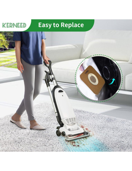 Paquete de 8 bolsas HEPA Kerneed RAH-6 para aspiradoras Riccar