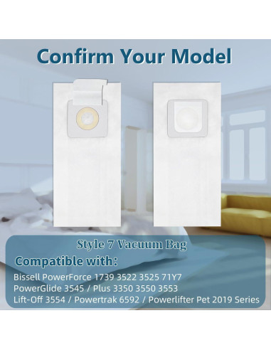 Paquete de 10 bolsas de aspiradora Leacheery Estilo 7