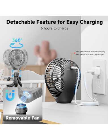 Ventilador Portátil Coolice NYGFS Clip 3 Velocidades 30h