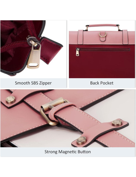 Bolsa para Laptop ECOSUSI Rosa 15.6" Cuero Vegano