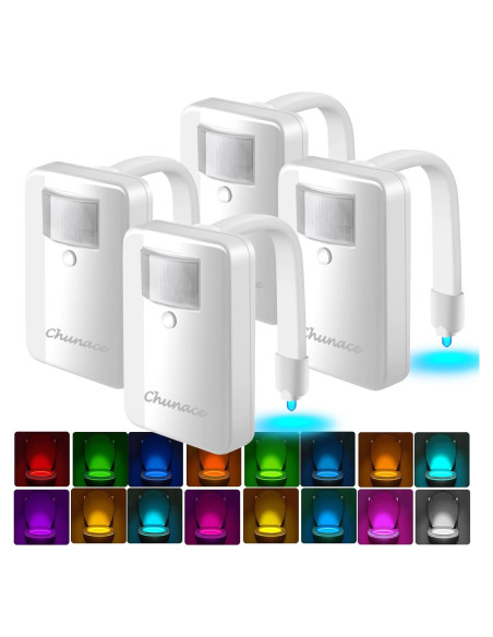 Luz Nocturna para Inodoro Chunace 4 Pack LED Multicolor