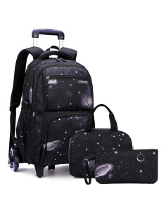 Mochila Rodante VIDOSCLA Galaxy 31L para Niños con 6 Ruedas