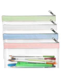 Paquete de 4 estuches de lápiz transparentes Shenzhenshi 20x10 cm