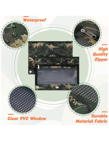 Estuche de Lápices WAWSAM Dinosaurio para Carpeta 3 Anillas