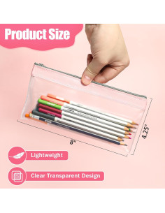 Paquete de 4 estuches de lápiz transparentes Shenzhenshi 20x10 cm 2