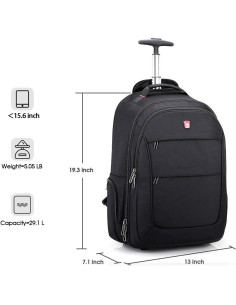 Mochila Rodante OIWAS 15.6" con Compartimentos y Ruedas 2
