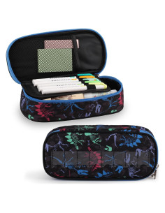 Estuche de Lápices BERRYRIZZ Negro y Azul Dinosaurio 22.86 cm