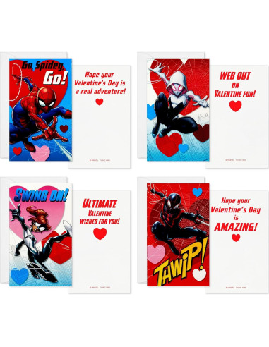 Tarjetas de San Valentín Hallmark Spider-Man 32 Tarjetas