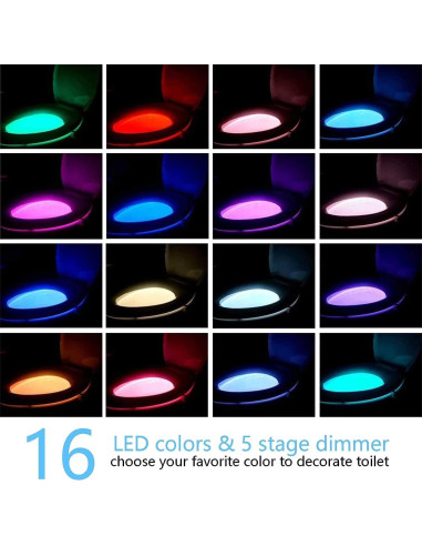 Luz Nocturna para Inodoro Chunace 4 Pack LED Multicolor