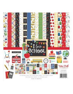 Kit de Papel Echo Park I Love School 30.48x30.48 cm Retro