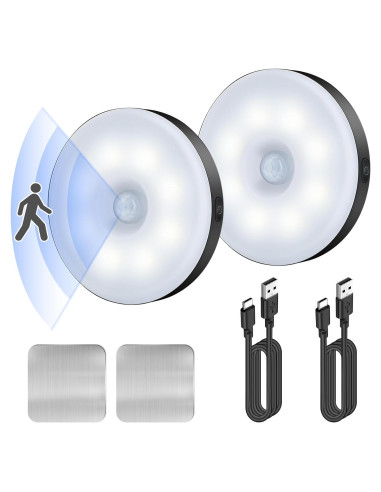 Luz Nocturna LED DWEPTU con Sensor de Movimiento 2 Pzs